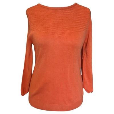 BHS Women’s Size UK 12 Petite Orange Long Sleeve Top. Small Hole See Pictures - Image 1 of 4