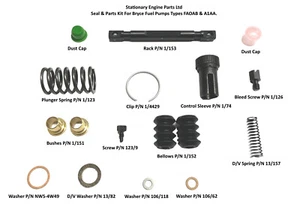 Petter Diesel Stationary Engine Fuel Pump Repair kit For Bryce FAOAB A1AA Pumps - Picture 1 of 3