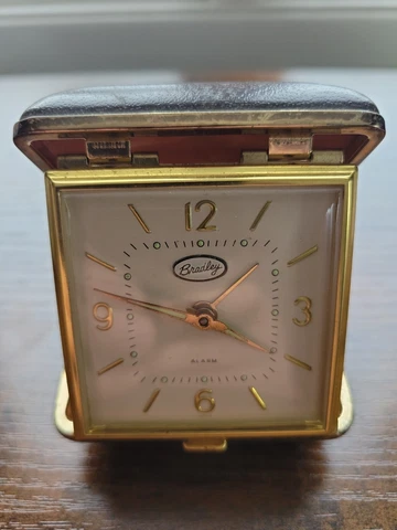 Vintage Bradley Folding Travel Alarm Clock Made In Japan Cover