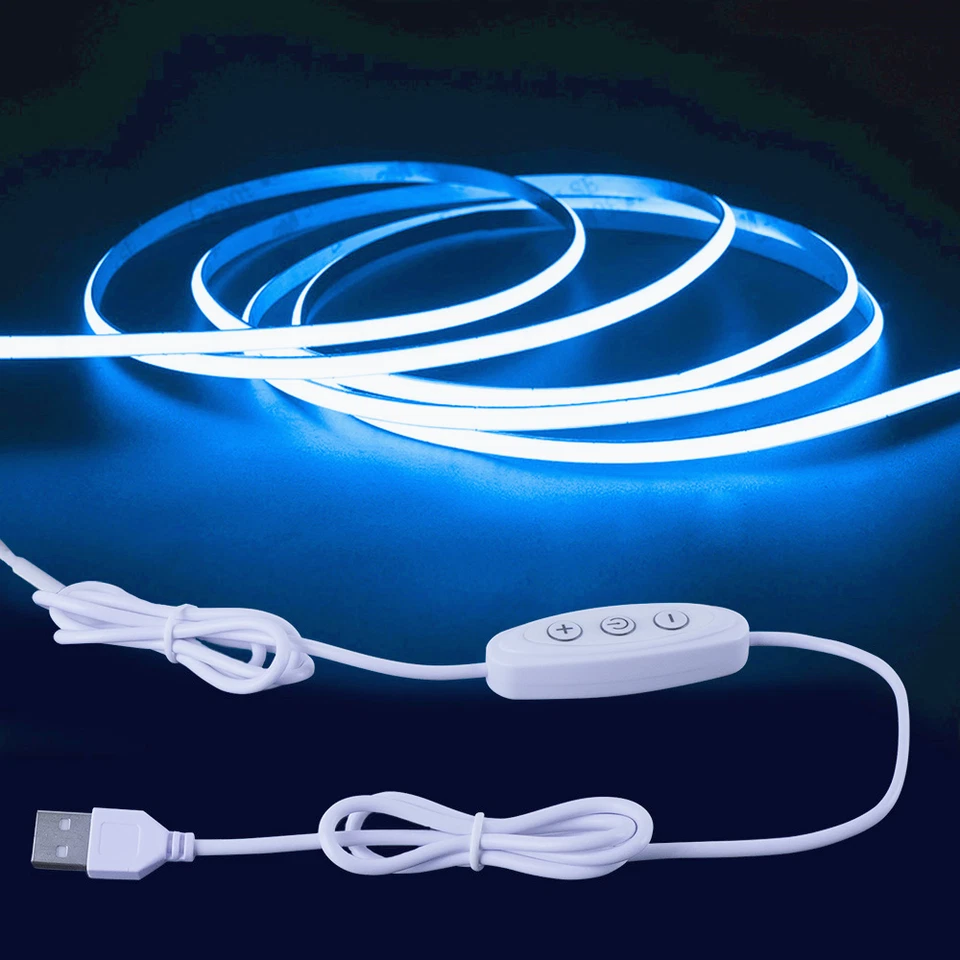 3mm COB LED Strips Light 5V USB Dimmable Flexible Tape Lights Home Lighting TV - Image 1 of 4