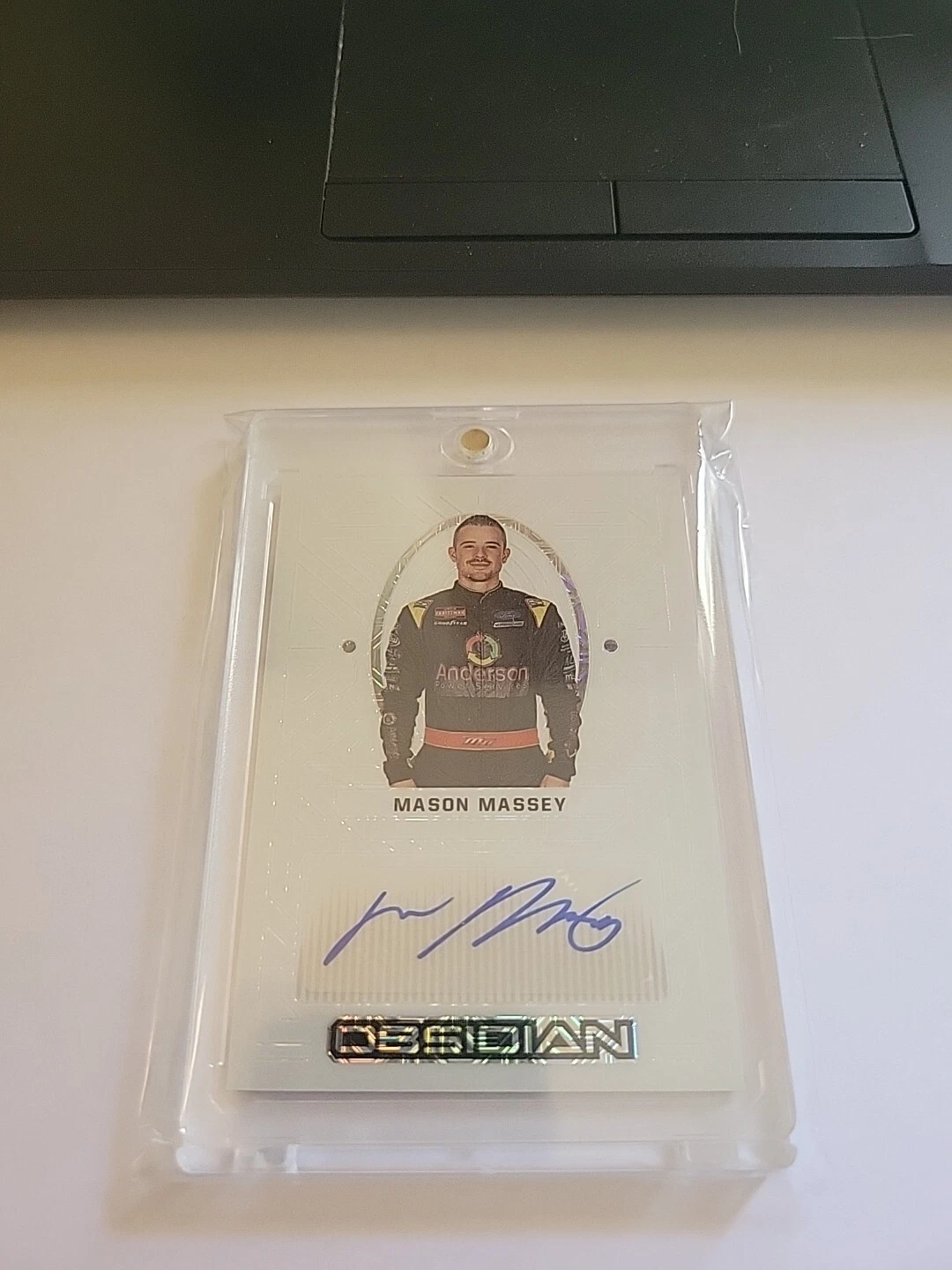 2023 Panini Chronicles MASON MASSEY Obsidian Auto White Mojo 1/1 NASCAR TRUE 1/1