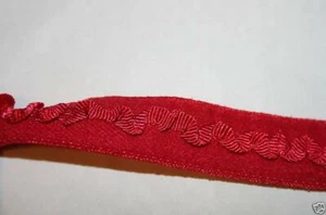 LOTE 20 yardas Rojo Cereza Volante FOE Lencería Plegable Costura Elástica 1/2" de Ancho - Imagen 1 de 1