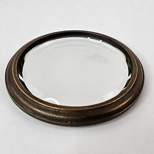 Antique Brass-Framed Mirror, 6" Diameter, Able to be hung on wall.