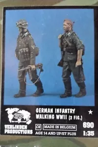 Verlinden # 690 Deutsche Infanterie Wandern Zweiter Weltkrieg (2 Figuren) Kit Harz 1:35 Neu im Karton - Bild 1 von 1