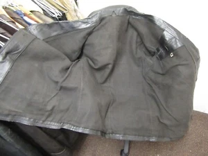 VINTAGE 70's FRENCH LEATHER WORK CHOR PEA TRENCH JACKET SIZE XL - Bild 1 von 17