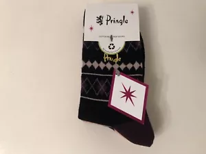 Pringle, Ladies', 3 Pair Pack, Cotton Rich Coloured Trim, Crew Socks - UK 4-8 . - Picture 1 of 8