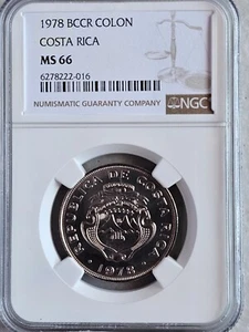 Costa Rica 1 Colon 1978 NGC MS 66 - Picture 1 of 2
