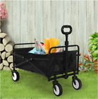 New Garden Trolley Cart Foldable Picnic Wagon Outdoor Camping Trailer Black Au