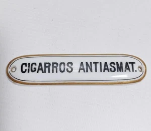 VINTAGE OLD RARE CIGARETTES FOR ASTHMA OLD PHARMACY PORCELAIN SIGN ADVERTISING - Picture 1 of 10