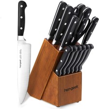 Set 15 coltelli in acciaio inox con ceppo Homgeek