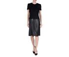 ALEXANDER MCQUEEN Dress NWT Size 44 AU 10 Black Wool with Leather Skirt