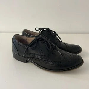 Dune schwarze Halbschuhe Leder flache formelle Schuhe Schnürschuhe runde Spitze Größe 3 36 - Bild 1 von 11