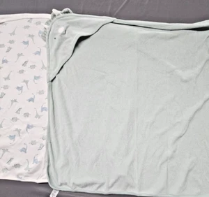 2 Towel set by Carters for Baby 1 Regular and 1 Hooded 29x29 inch - Picture 1 of 9