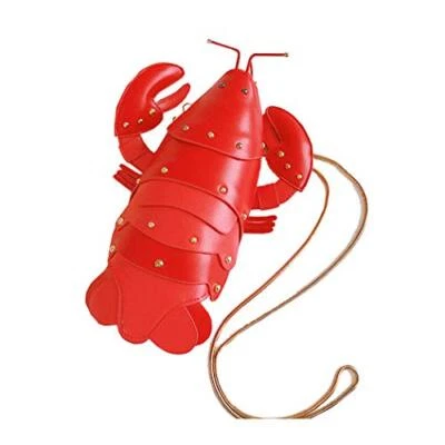 Lobster Shaped Crossbody Bag Purse Women PU Leather Rivets Chic Shoulder Bag - Image 1 of 4
