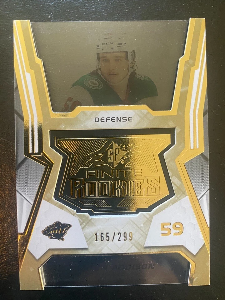 Calen Addison 2021-22 Insert Finite Rookies SPX Gold #F-7 Minnesota Wild - Image 1 of 2