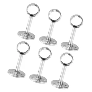 6 Pcs Storage Solution Rod Rail Wardrobe Support Rack Shelf and Bracket Clothes - Picture 1 of 11