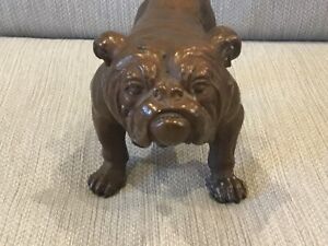 Bronze/Copper?Vtg. English Bull dog 7 1/2" Sculpted Figurine - weighs 1 pound