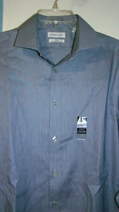Men's Calvin Klein Steel + Slim Fit Stretch Button Down Shirt Sz L 16.5, 32/33 - Picture 1 of 5