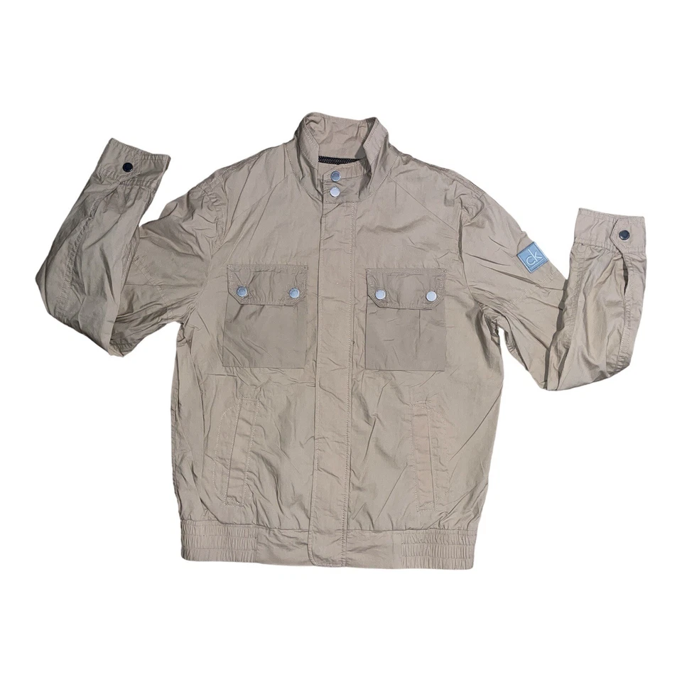 🔥 CALVIN KLEIN JEANS Brown Windbreaker Jacket Size M Mens CK Jeans 🔥 - Image 1 of 4