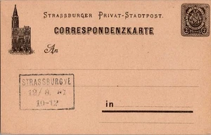 Stadtpost STRASSBURG Privatpost 2 Pf.-Ganzsache Postkarte - Bild 1 von 3