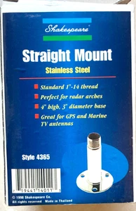 Shakespeare Straight Antenna Base Stainless 4365, 3" diam base std 1"-14 threads - Bild 1 von 3