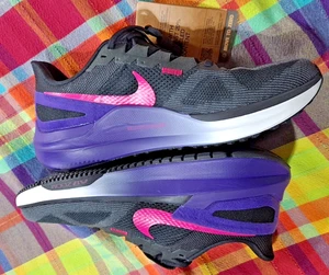 Nike Structure 25 Black Anthracite Field Purple Laser Fuchsia Men's 9 DJ7883-010 - Picture 1 of 11