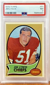 1970 Topps 51 Jim Lynch PSA NM 7 Kansas City Chiefs - Picture 1 of 2