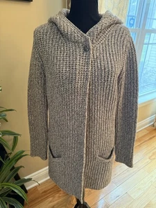 Cárdigan Suéter Fisherman Out Of Ireland Beige Con Capucha 100% Lana Grueso Para Mujer S - Imagen 1 de 14