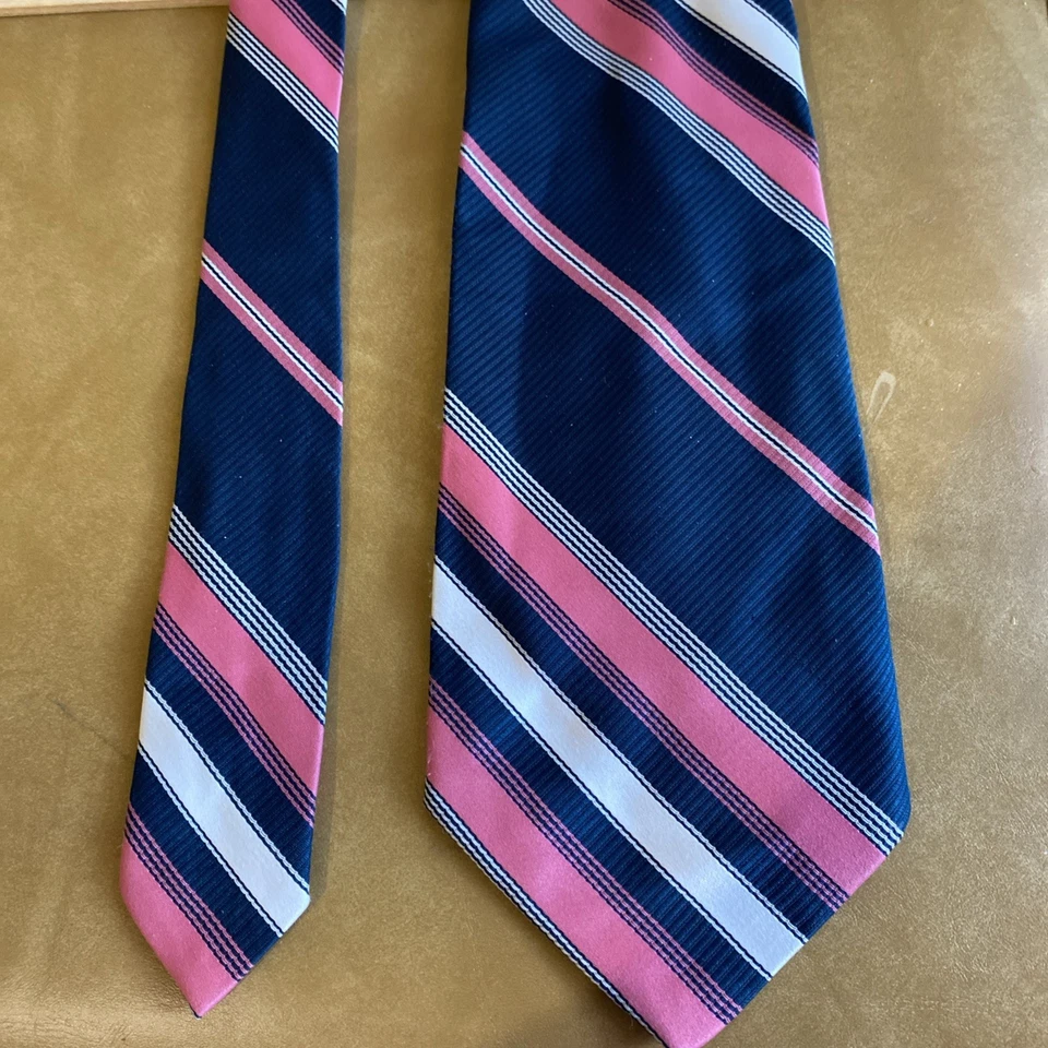 Corbata Sears Vintage Poliéster Rosa/Azul Marino Negrita Disco60’s 70’s Rockabilly Cool Foto 1 de 4