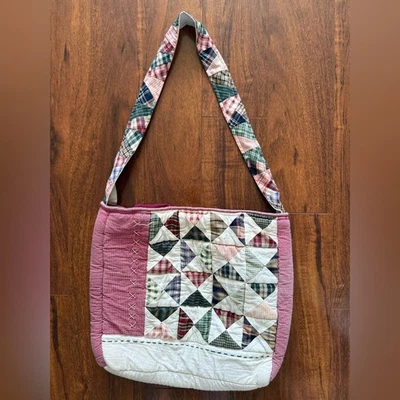 Bolso de Hombro Acolchado Vintage Patchwork Boho Cottagecore Bolso de Mano Cartera a Cuadros 15x11.5 Foto 1 de 4
