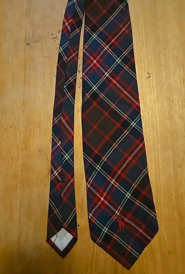 Polo Ralph Lauren 100% Cotton Neck Tie Woven Checks Plaid Logo Pony 59x3.3/4 - Image 1 of 3