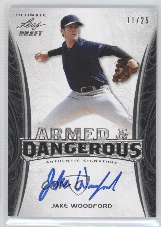 2015 Leaf Ultimate Draft Silver Etched Foil /25 Jake Woodford #AD-JW2 Auto - Image 1 of 2