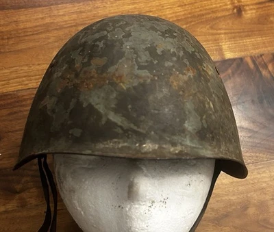 Original Segunda Guerra Mundial Italia Ejército Italiano Militar M33 Casco de Acero, Forro y Barbijo Foto 1 de 4