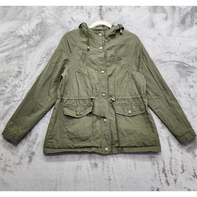 Delia*s Jacket Womens L Green Hooded Army Military Outdoors Gorpcore Utility Y2K - Image 1 of 4