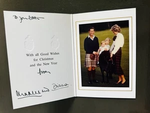 King Charles Prince Charles & Diana Princess Of Wales Signed Card. William Harry - Picture 1 of 4