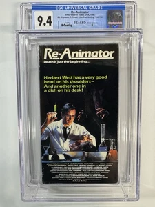 VHS — CGC 9.4/B RE-ANIMATOR — VESTRON/LIVE Black Slip - Picture 1 of 3