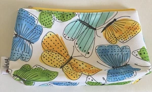 Clinique Cosmetic Bag Butterfly and ladybug By Vera 10 x 6 inches Zippered NEW - Picture 1 of 4