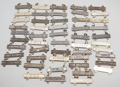 Carabina del Ejército de la Segunda Guerra Mundial, Lanzacohetes, Grupo de Barras de Calificación Bazooka Lote de 50 Foto 1 de 2