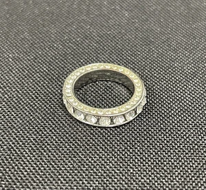 Damenring silberfarben Zirkonia Ewigkeit Band Mode Kostüm Größe 4,5 - Bild 1 von 5