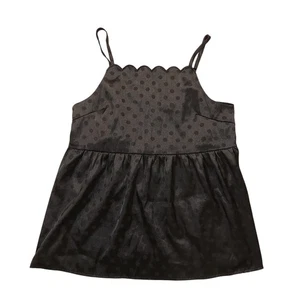 Glam Top S Damen ärmellose Bluse schwarz gepunktet Polyester Handwäsche - Bild 1 von 4
