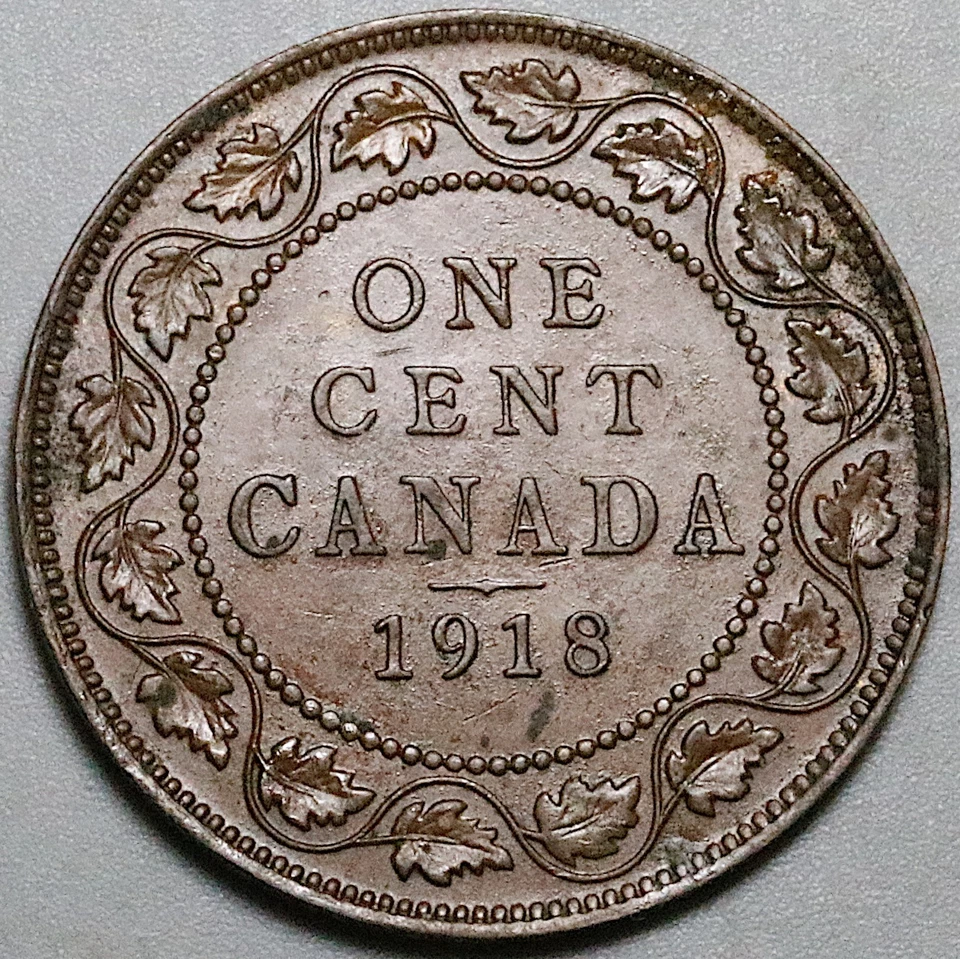 1918 Canada George V 1 Cent UNC WWI Coin (25102305R) - Image 1 of 2