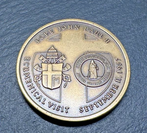 1987 PAPST JOHANNES PAUL II COLUMBUS SOUTH CAROLINA MEDAILLE - STANDARD GEFÜTTERT I718 - Bild 1 von 6