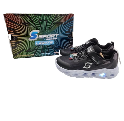 Zapatillas deportivas Light Up Youth S Skechers Jaycob 2.0 de rendimiento negras blancas talla 1 Foto 1 de 4