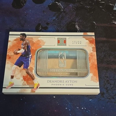 Deandre Ayton 2018-2019 1 Oz .999 SILVER PANINI IMPECCABLE - Number 17 Of 22 - Image 1 of 4