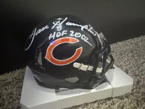 DAN HAMPTON SIGNED AUTO CHICAGO BEARS MINI HELMET HOF 2002 BGS BAS AUTOGRAPHED - Imagen 1 de 3