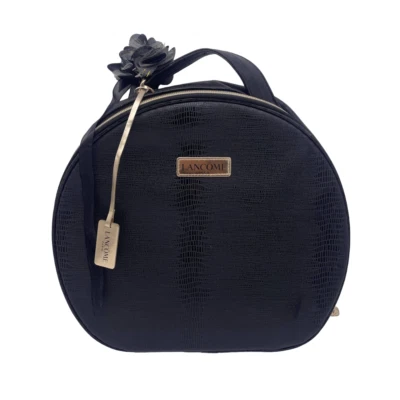 Lancome Paris женщин искусственной кожи круглый косметический макияж устроитель сумка черный - Изображение 1 из 4