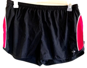Herren Champion Badehose Größe LARGE Laufshorts L schwarz mit rot 33" gefüttert - Bild 1 von 9