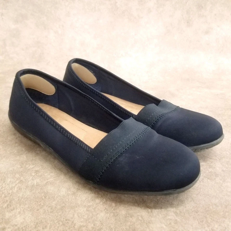 Mocasines planos Karen Scott Natalie para mujer talla 7,5 azules sin cordones Foto 1 de 4