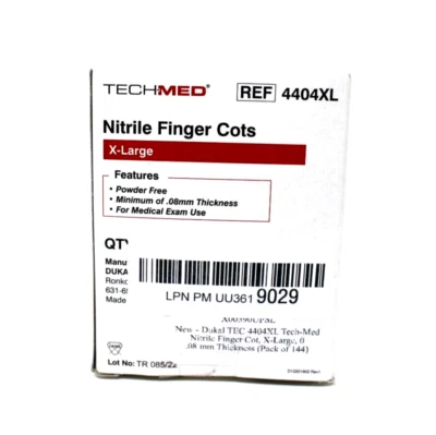 Dukal 4404XL Tech Med Nitrile Finger Cots Size X-Large - 144 Per Damaged BX