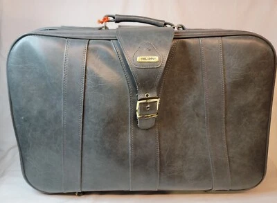 Maleta Equipaje Grande Marca Holiday Azul Vintage Hebilla Retro Foto 1 de 4